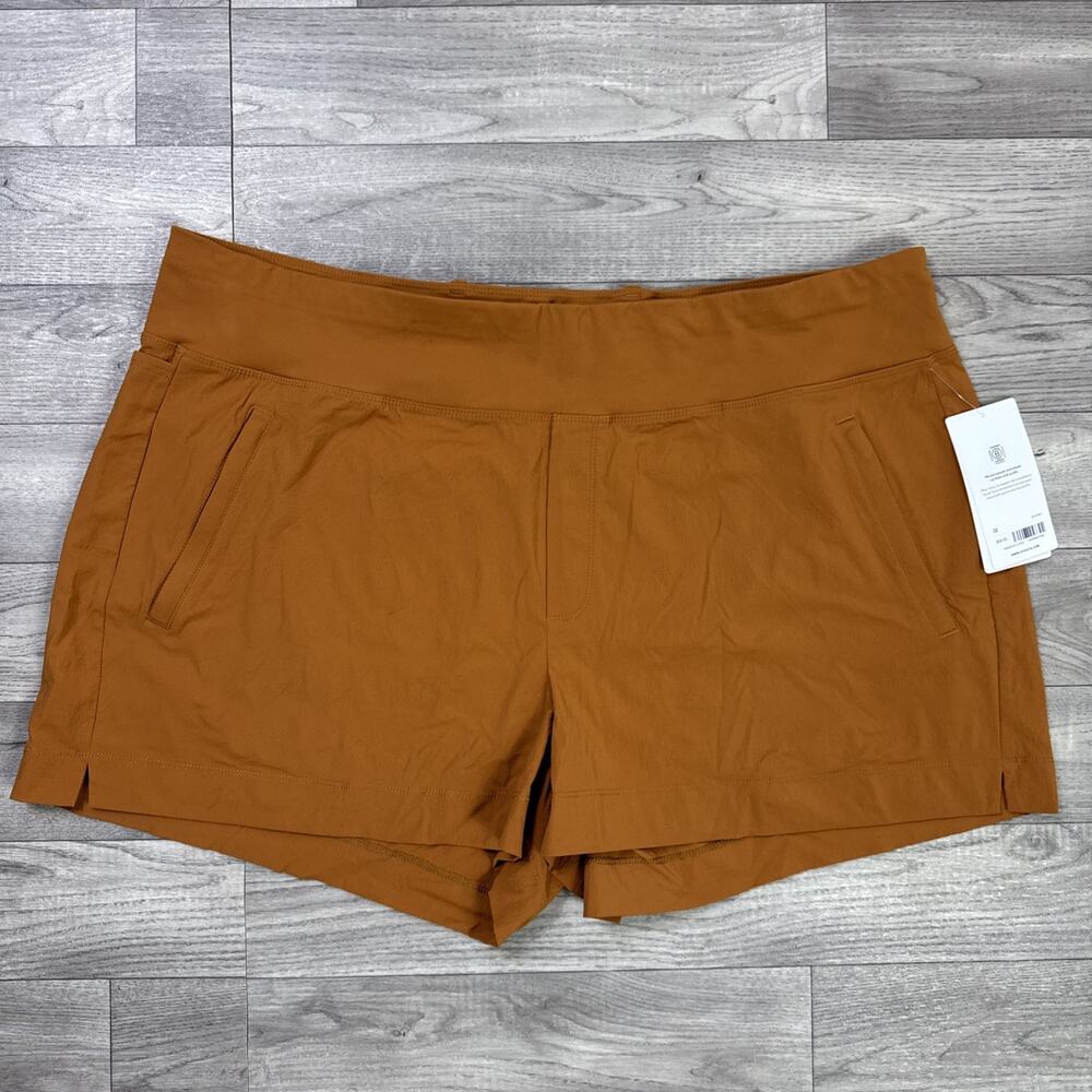 Athleta Trekkie North Shorts Hiking Casual Active Hi-Rise Rust Orange sz 22